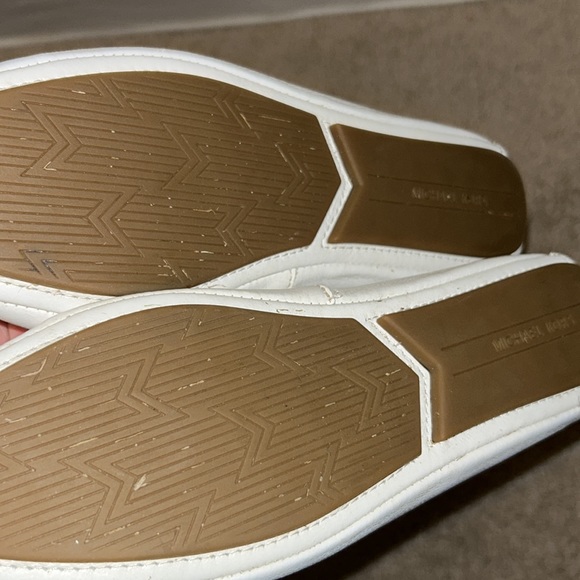 White Leather Michael Kors Flats - Picture 2 of 7